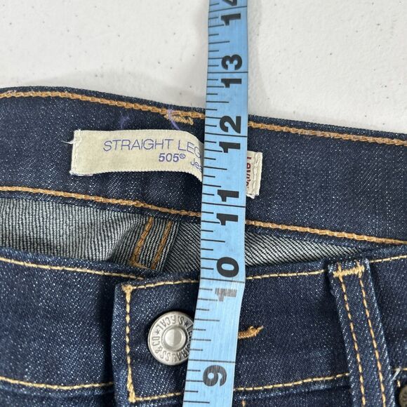 Levis 505 Jeans Womens 6S Blue Straight Leg Mid Rise Dark Wash Denim - Picture 6 of 10